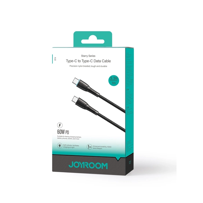 Joyroom Starry Series SA32-CC3 cable USB-C / USB-C 60W 1m - negro