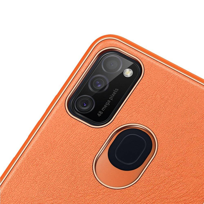 Dux Ducis Yolo elegante cover realizzata in pelle ecologica per Samsung Galaxy M30s arancione