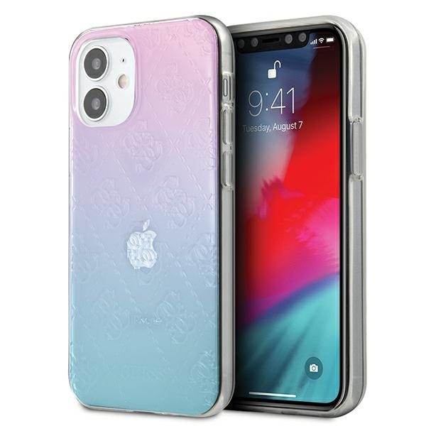 Cover GUESS Apple iPhone 12 Mini 5.4 4G 3D Pattern Collection GUHCP12S3D4GGBP Blu Rosa Hardcase