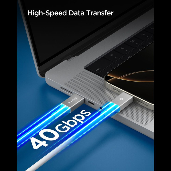 Spigen EB24012CC CABLE ESENCIAL TIPO-C 240W 120CM BLANCO