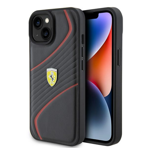 Case Ferrari FEHCP15SPTWK iPhone 15 6.1" black/black hardcase Twist Metal Logo Case