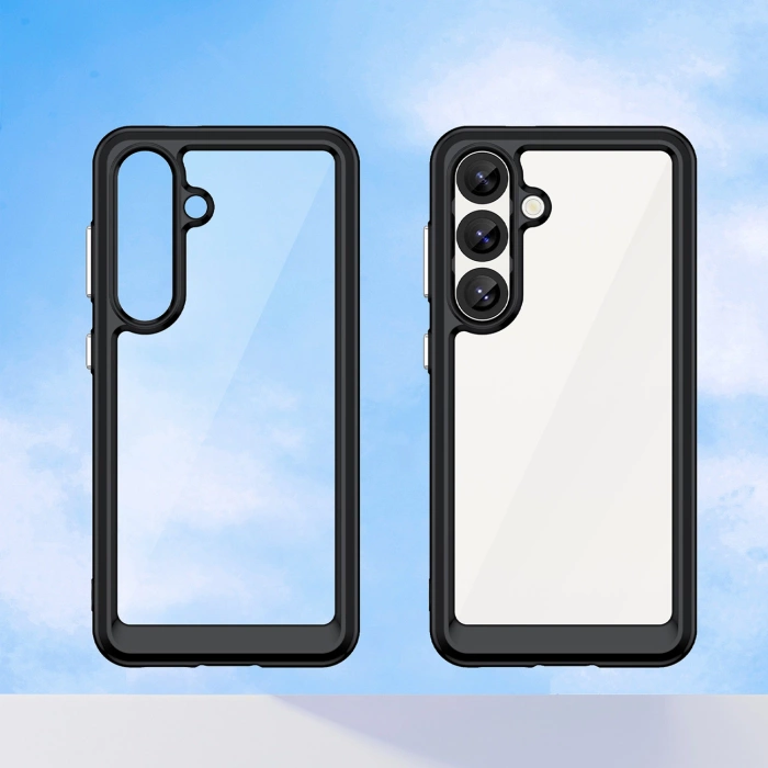 Outer Space Case for Samsung Galaxy S25 Edge Cover with Flexible Frame - Black