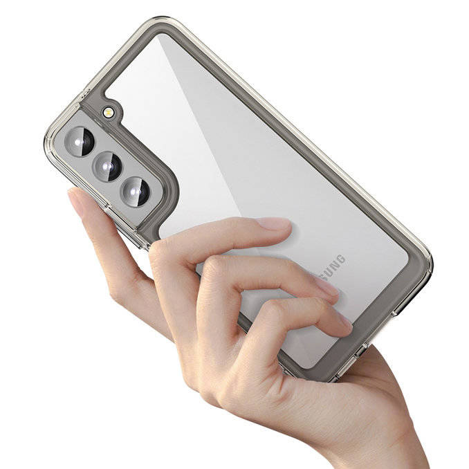 Coque pour Samsung Galaxy S22 + (S22 Plus) Coque rigide avec cadre en gel transparent