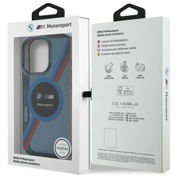 Hülle BMW iPhone 16 Pro marineblau/navy hartcase Motosport IML Circle MagSafe