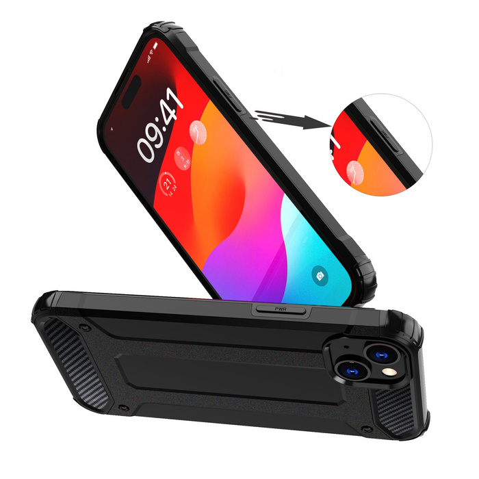 Funda Hybrid Armor para iPhone 15 - negro