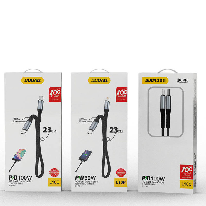 Dudao L10C cable USB Tipo C - USB Tipo C PD100W negro (L10C)