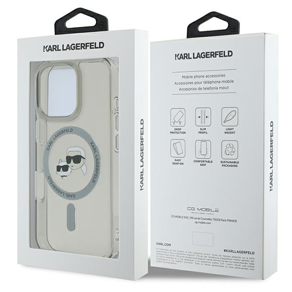 Karl Lagerfeld KLHMP16LHLSKCK iPhone16 Pro 6.3" czarny/black hardcase IML Metal Karl&Choupette Head MagSafe