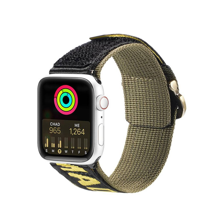Bracelet Dux Ducis Strap (Outdoor Version) pour Apple Watch Ultra, SE, 8, 7, 6, 5, 4, 3, 2, 1 (49, 45, 44, 42 mm) bracelet en nylon jaune-vert