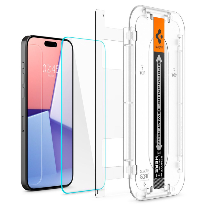 Vidrio Templado Spigen Glas.tr "ez Fit" 2-pack iPhone 15 Pro Clear