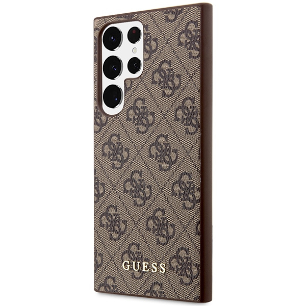 Coque Guess GUHCS23LG4GFBR S23 Ultra S918 marron/marron dur case 4G Metal Gold Logo Case