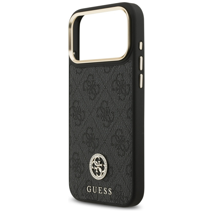 Etui Guess 4G Strass Logo MagSafe do     iPhone 17 Pro Max czarny