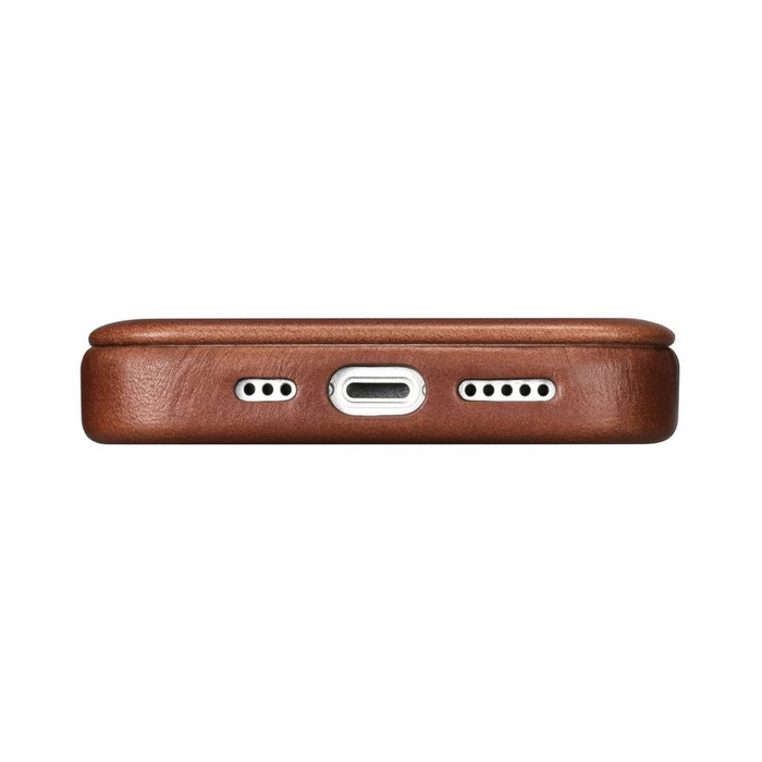 Kožené pouzdro iCarer CE Oil Wax Premium Leather Folio Kožené pouzdro pro iPhone 14 Flip Magnetic MagSafe Brown (AKI14220705-BN)