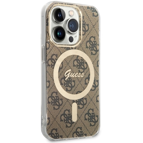 Case Guess GUHMP14LH4STW iPhone 14 Pro 6.1" brown/brown hardcase 4G MagSafe Case