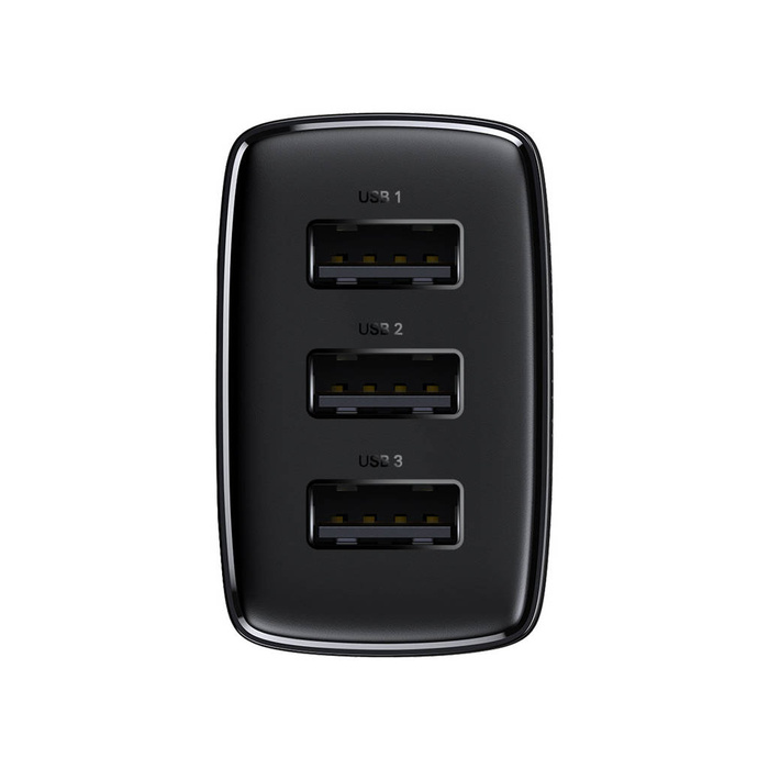 Chargeur Baseus Compact 3x USB 17W noir (CCXJ020101)