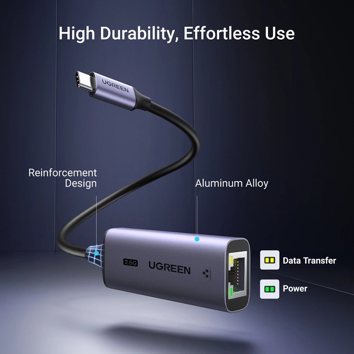 Ugreen CM648 USB-C-auf-RJ45-Ethernet-2,5G-Adapter – Grau