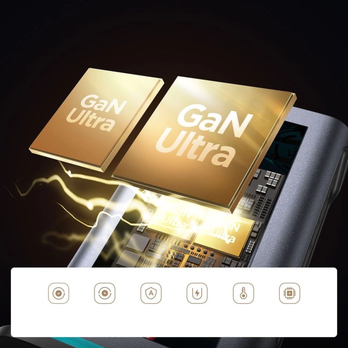 Joyroom JR-TCM02 GaN 65W charger charging station 4xUSB-C 2xUSB-A UK plug - gray