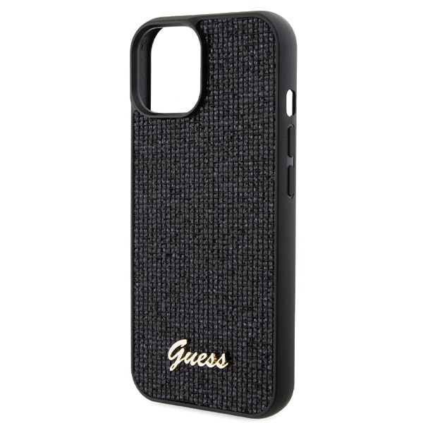 Etui Guess GUHCP15SPMSDGSK iPhone 15 6.1" czarny/black hardcase Disco Metal Script Case