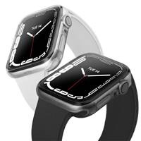 UNIQ coque Glase Apple Watch Série 7 41mm. Pack double clear-smoke/clear-smoke