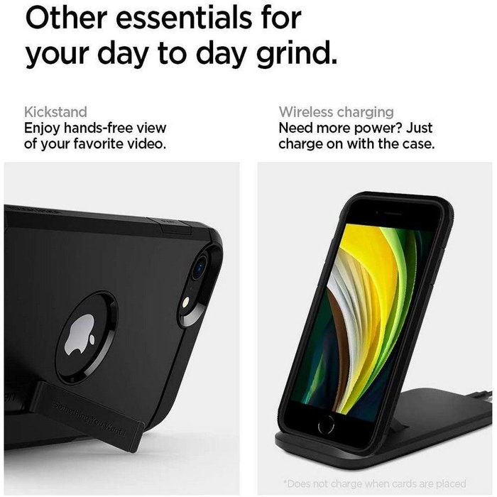 SPIGEN Tough Armor Case Iphone 7/8 / SE 2020 Black Black Case + Flexible Glass Glass 3MK Lite