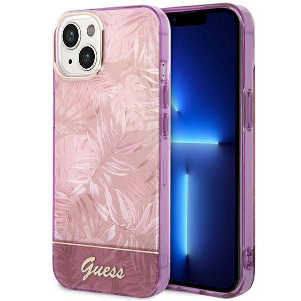 Guess GUHCP14MHGJGHP iPhone 14 Plus 6,7" rosa/rosa hartcase Jungle Kollektion