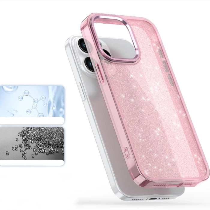 Glitter Case für iPhone 16 Pro Max – Rosa mit Glitzer