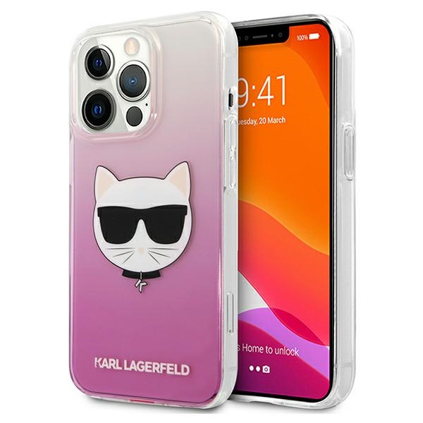 Cover KARL LAGERFELD Apple iPhone 13 Pro Max Choupette Head Pink Hardcase