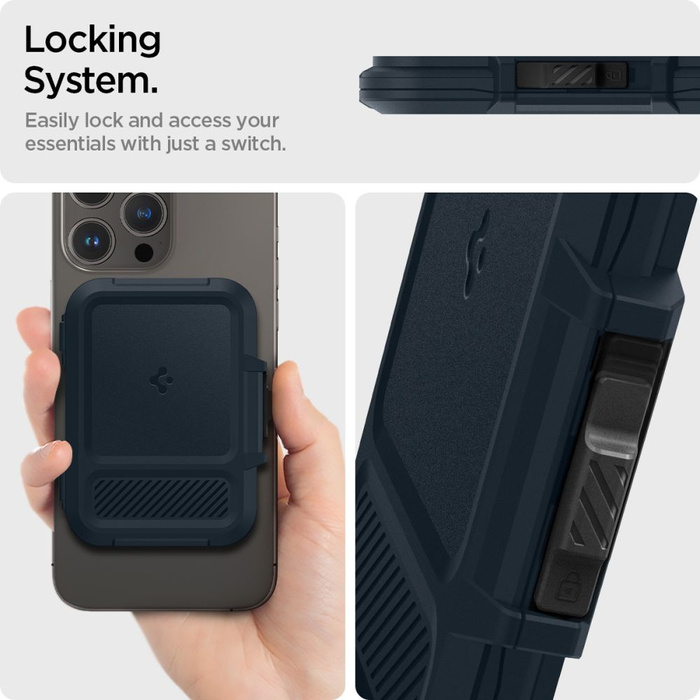 WALLET MagASEF Spigen LOCK FIT UNIVERSAL CARD HOLDER NAVY BLUE