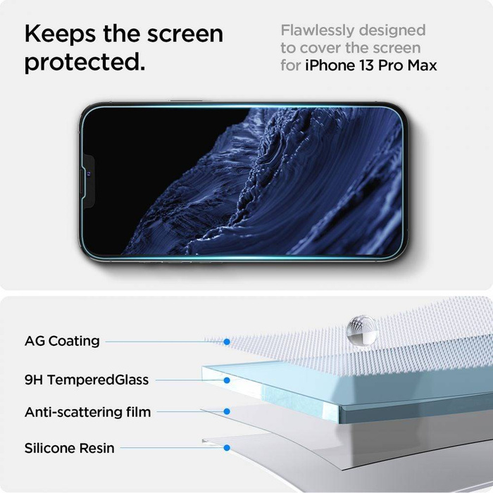 Spigen Glas.Tr "ez Fit" Verre trempé Apple iPhone 13 Pro Max