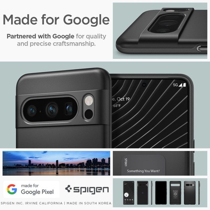 Telefontok Spigen Thin Fit Google Pixel 8 Pro fekete Case