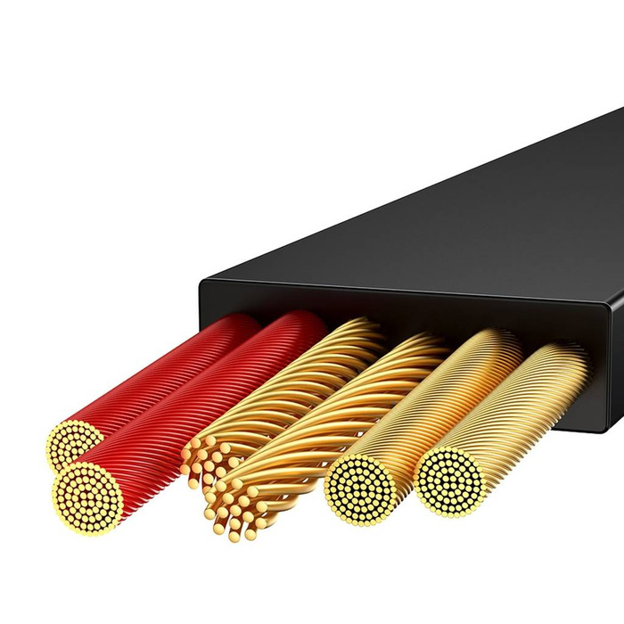 Baseus Bright Mirror 2 cavo retrattile 3in1 USB tipo A - micro USB + Lightning + USB tipo C 66W 1,1 m blu (CAMJ010103)