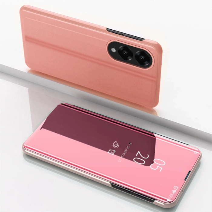 Clear View Case für Samsung Galaxy S25 Edge Flip Cover - Rosa