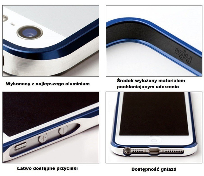 Puzdro LJY Sword 5+ iPhone 5 5S SE Hliníkový rám nárazníka RED