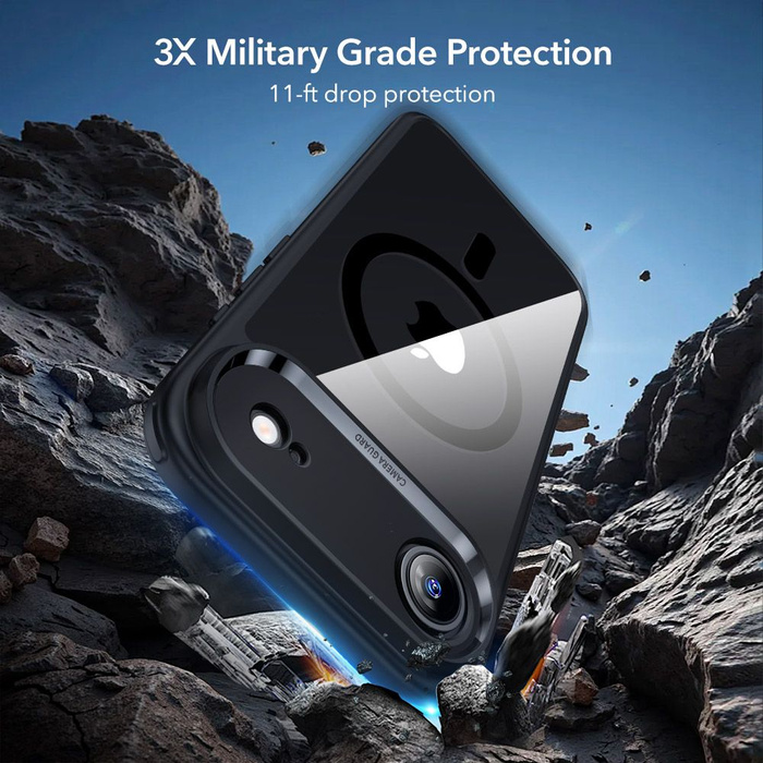 ESR CLASSIC HYBRID MagSafe & TEMPERED GLASS IPhone 17 AIR CLEAR/BLACK