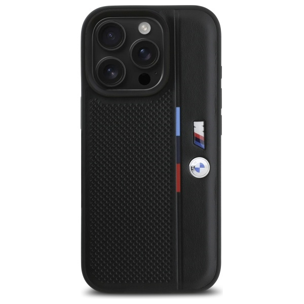 Funda BMW iPhone 16 Pro 6.3" negro/negro durocase M Perforado Tricolor Detail Line