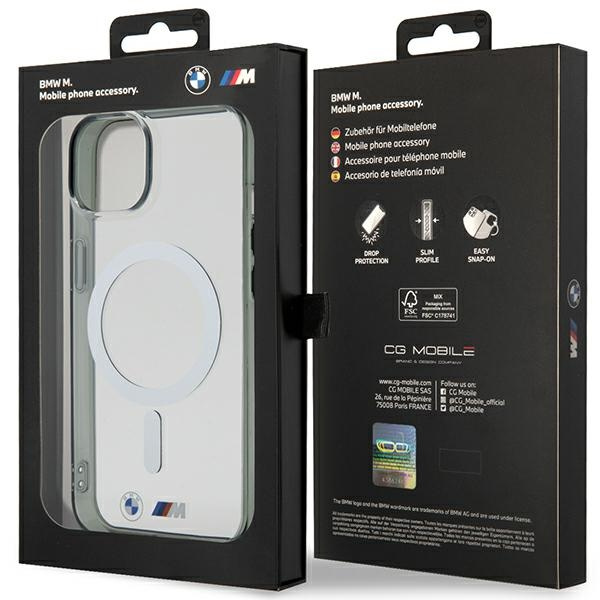 Hülle BMW BMHMP14MHCRS iPhone 14 Plus 6,7" transparent hartcase Silberner Ring MagSafe