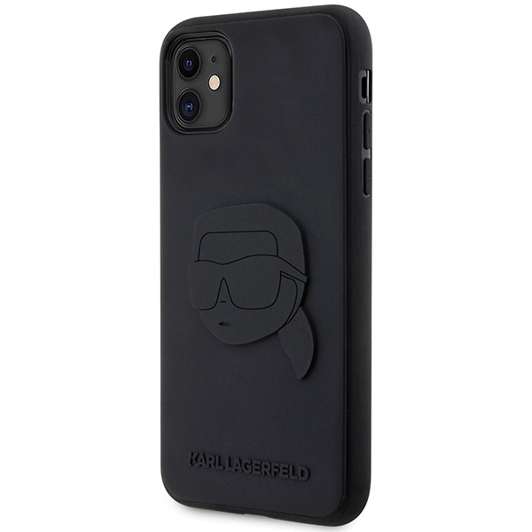 Karl Lagerfeld KLHCN613DRKNK iPhone 11 / Xr 6.1" nero/nero durocase Gomma Karl Head 3D