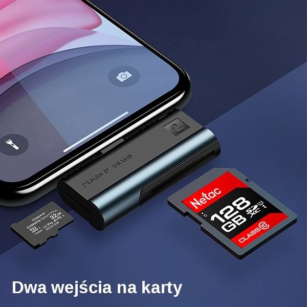 USAMS Čítačka kariet SD MicroSD s konektorom Lightning Červená Čierna