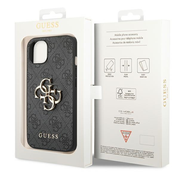 Hülle Guess iPhone 14 6.1" grau/grau hartcase 4G Big Metal Logo