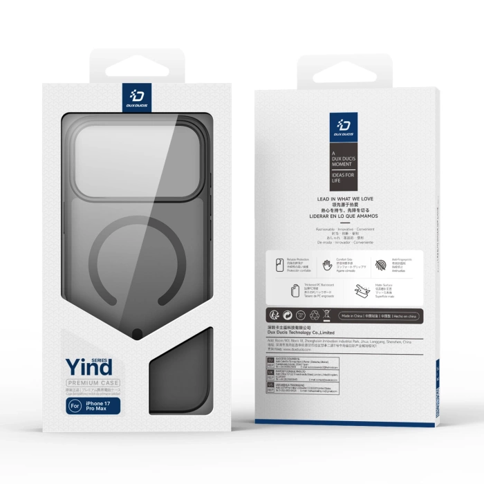 Dux Ducis Yind iPhone 17 Pro Hülle kompatibel mit MagSafe - Schwarz