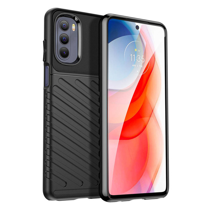 Thunder Case flexibilní pancéřovaný pouzdro kryt Motorola Moto G Stylus 2022 černý