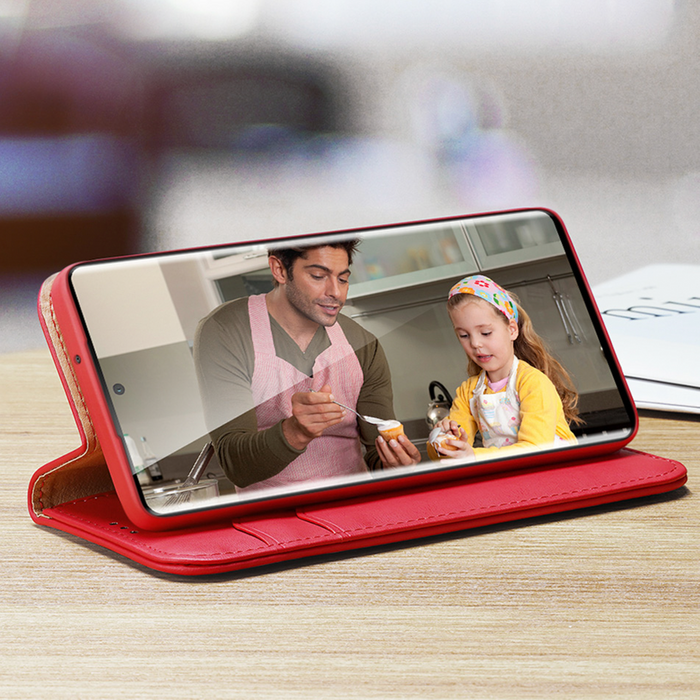 Dux Ducis Hivo Case for Samsung Galaxy S23 Ultra Flip Cover Wallet Stand RFID Blocking Brown