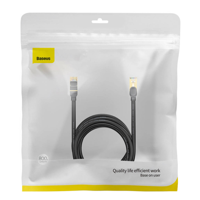 Baseus Speed Seven vysokorychlostní kabel síť RJ45 10Gbps 8m černá (WKJS010601)