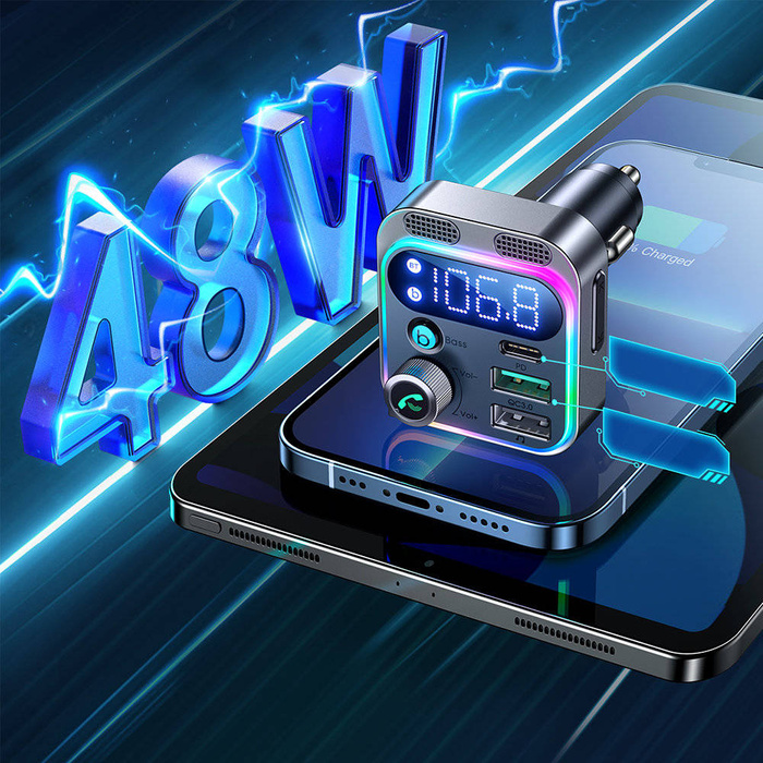 Joyroom JR-CL16 48W Car Wireless FM Transmitter-Black