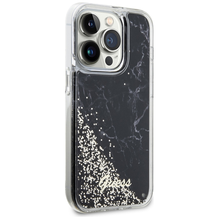 Hülle Guess GUHCP14LLCSGSGK iPhone 14 Pro 6.1" schwarz/schwarz hartcase Liquid Glitter Marmor Case