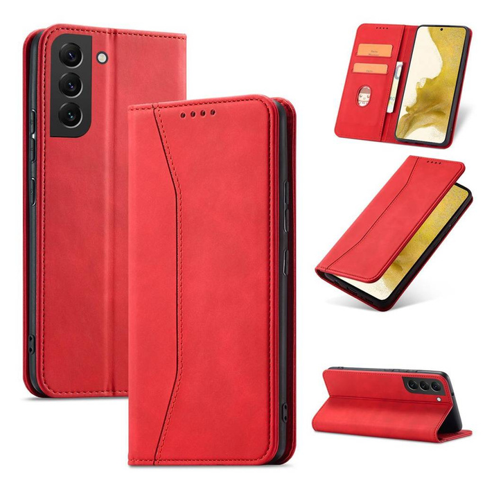 Magnet Fancy Case for Samsung Galaxy S23 Ultra Cover with Flip Stand Wallet Red