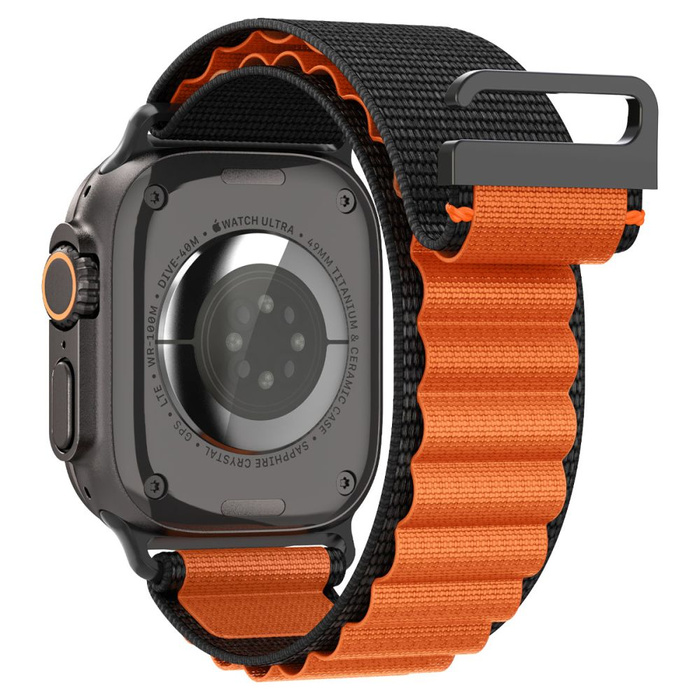 Spigen WBF1 BAND Apple Watch 6 / 7 / 8 / 9 / 10 / SE / ULTRA 1 / 2 (44 / 45 / 46 / 49 MM) SCHWARZ/ORANGE
