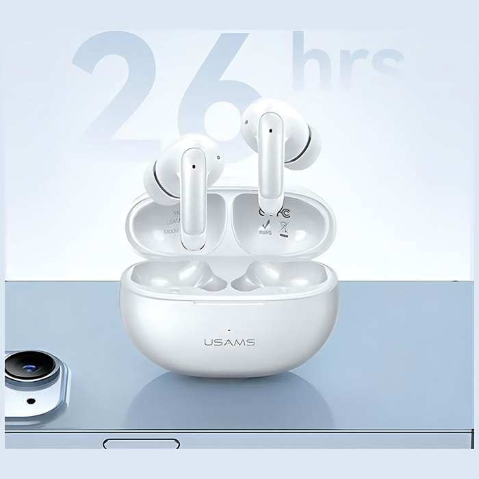 USAMS Słuchawki Bluetooth 5.3 TWS X-Don Series Dual mic ENC bezprzewodowe biały/white BHUXD02 (USAMS-XD18)