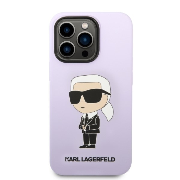 Puzdro Karl Lagerfeld iPhone 14 Pro Max 6,7" hardcase purple/purple Silicone Ikonik