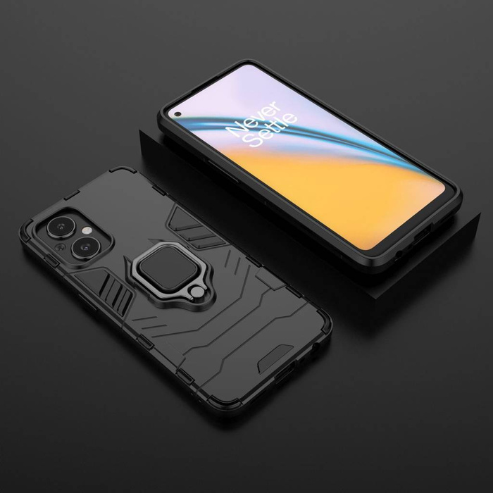 Ring Armor tough hybrid case cover + magnetic holder for OnePlus Nord N20 5G black