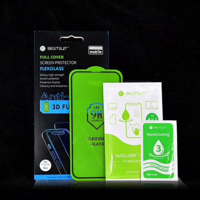 Szkło hybrydowe Bestsuit Flexible 5D Full Glue do iPhone 12 Pro Max czarny